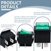 Innfeeltech 6 Pcs Mini Rocker Switch Green KCD4-101 4 Pin 4 Position Toggle Switch with 3 Waterproof Caps