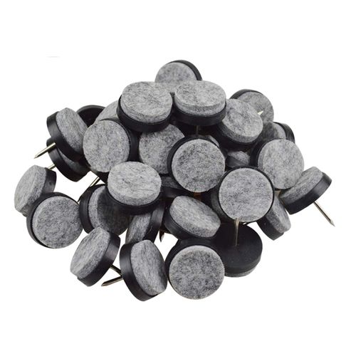 40pcs Round Heavy Duty Nail-on Felt Pad for Furniture Chair Table Leg Feet Floor Protectors Slide Smoothly (Black, Pad Diameter 28mm)