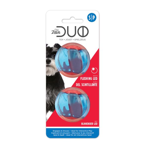 ZEUS Duo Balls with LED, Interactive Dog Toys, Small (96287)