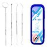 TRISBRO Dental Care Set Dentist Tools Kit, Professional Calculus and Plaque Remover Set, Dental Hygiene Kit, Teeth Plaque Remover Tool Metal Tooth Pick and Dental Mirror(Blue)