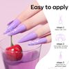 Modelones Grape Purple Gel Nail Polish, 1 Pcs 15ml Purple Color Gel Nail Polish Soak Off LED Long Lasting French Manicure Essential Gel Nail Varnish Salon Design DIY at Home Gifts for Women