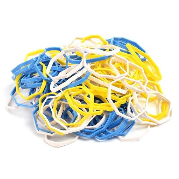 BAMTTOO Colorful 300pcs Tattoo Rubber Bands Eight-square Elastic Rubber Bands for Tattoo Coil Machine Tattoo Machine Parts Tattoo Supplies (300pcs 8-Square Rubber Bands)