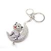 better with friends Cat and Moon Keychain, silver, M