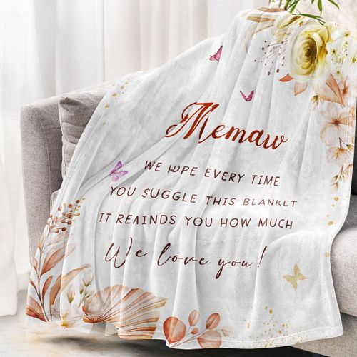 Fesangtao Memaw Gifts for Grandma - Gifts for Memaw - Grandma Gift from Grandchildren - Best Grandmother Ever Present - Grandmother Birthday/Retirement Present Blanket 60"X50"