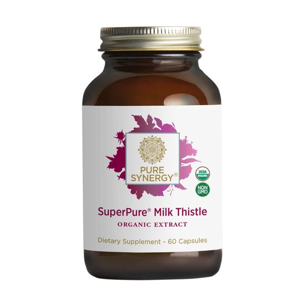 PURE SYNERGY SuperPure Milk Thistle Extract | 60 Capsules | USDA Organic | Non-GMO | Vegan | with 260 mg of Organic Silymarin for Healthy Liver Function