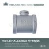 Everflow Supplies GMRT1201 1-1/2 X 1/2" Galvanized Malleable Reducing Tee With Female Threaded Fitting