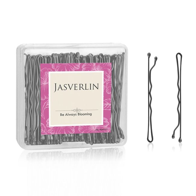 JASVERLIN 2 inch Bobby Pins Black Premium Hair Clips Accessories Secure Firm Hold Bobbie Hair Pin for Long Thick Thin Women Girls Hair Decorative Bulk Hairpin 100pcs