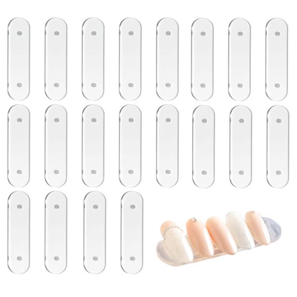 Coollooda Nail Art Strip [20 Pieces] Nail Art Display Stand, Nail Sample Display Board Display Board, Nail Tip, Stick, Magnet, Sample Tip Paste Plate, For Nail Tips, Clear