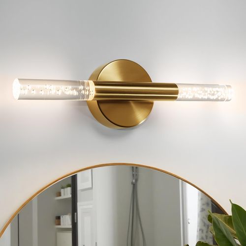 LI LUXLITE LED Bathroom Vanity Lights,16 inch Bathroom Light Fixtures Over Mirror,3000K Natural Warm Light, ETL＆UL Listed, Modern Wall Sconce for Bedroom,Living Room,Hallway,Aged Brass