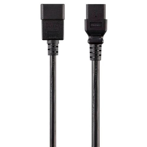 Monoprice Heavy Duty Extension Cord - 8 Feet - Black | IEC 60320 C20 to IEC 60320 C21, 12AWG, 20A/2500W, SJT, 250V, for Servers, Routers, Computers