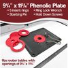 Fulton Woodworking Tools Premium Phenolic Router Plate with Locking Reducer Rings