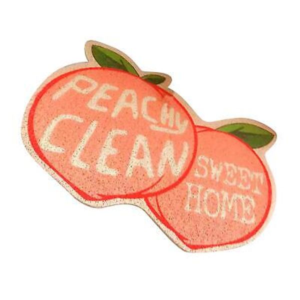 Cat Litter Mat Peach Fruit Shape Skid Resistant Easy Clean For Pet Food