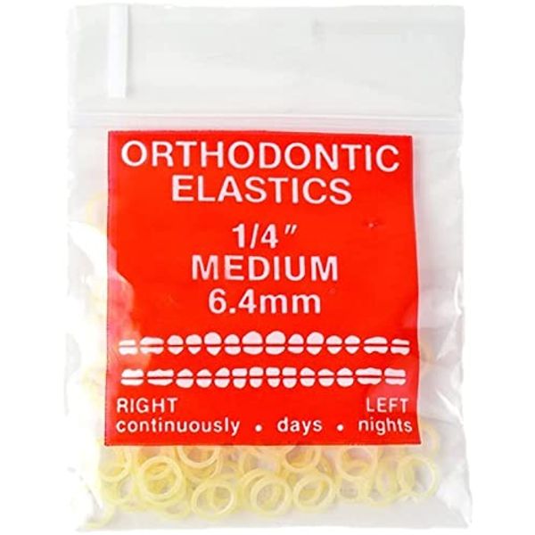 Orthodontic Elastics Bands 1/4 Inch Medium - Great for Dreadlocks and Braids (500 Pack)