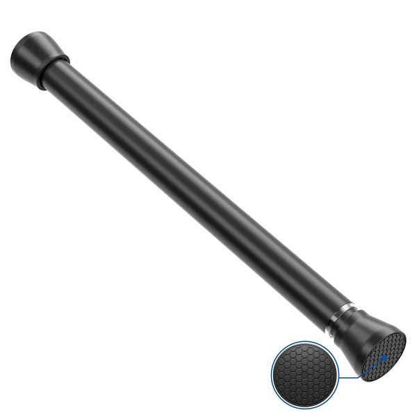 Black Tension Curtain Rod Tension rod 18 to 28 Inch Spring Curtain Rods No Drilling Small Tension Rods Adjustable Curtain Rod Expandable Pressure Spring Curtain Rod for Doorway,Kitchen