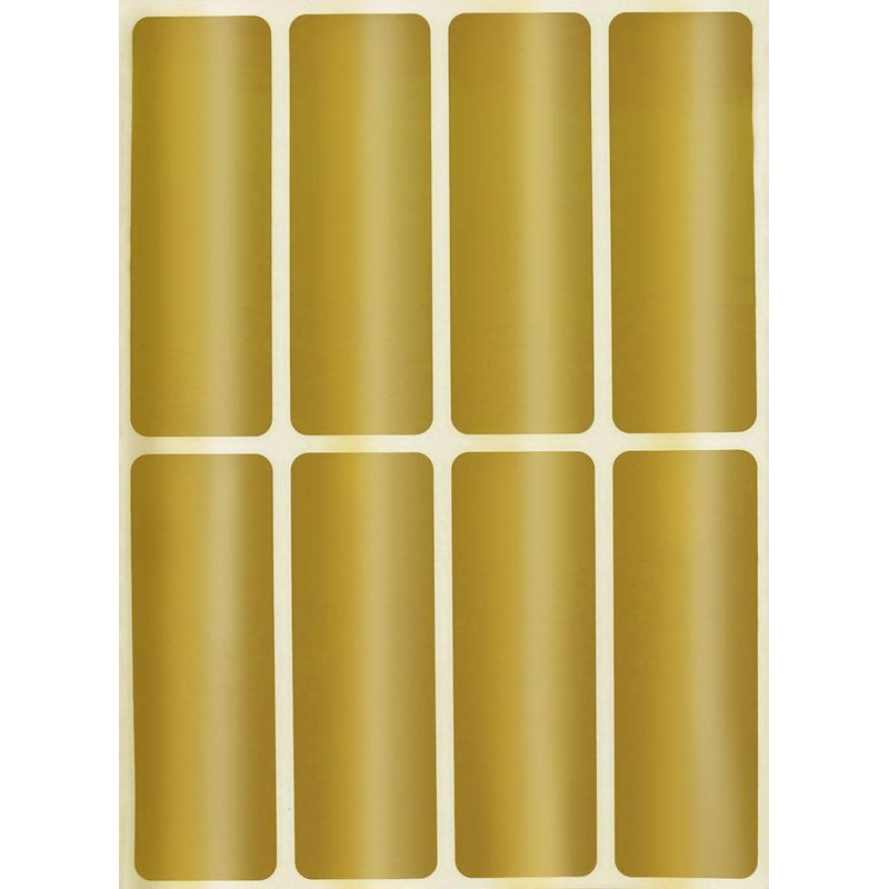 Metallic Gold Writable Rectangular Labels 7.5cm x 2.5cm Colored ...