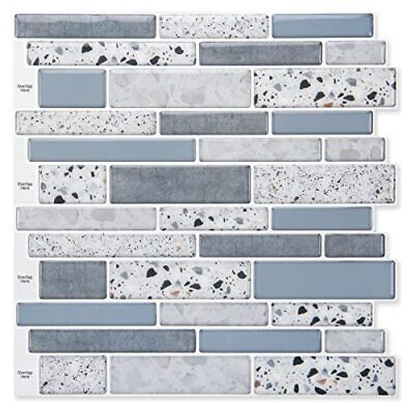 Peel and Stick Brick Kitchen Backsplash Self-Adhesive Wall Tile Stone Marble