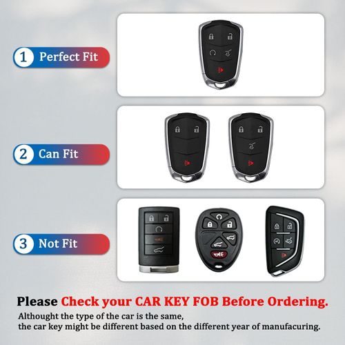 OFFWEGO for Cadillac Key Fob Cover, for Cadillac Escalade CTS SRX CT4 CT5 CT6 XTS XT4 XT5 XT6 ATSL SLS STS Smart Key Fob Cover Case (Gold Black)
