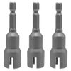 3 Pcs Drill Bit Socket Tool Set, 1/4 Hex Shank, Slot Wing Nut Drill Bit Socket Wrenches, Panel Nuts Screws Eye C Hook Bolt