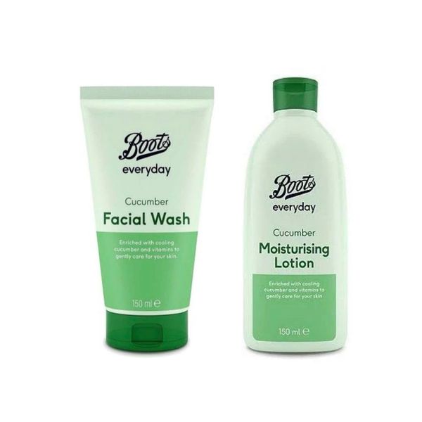 Bōots | Facial Wash & Moisturising Lotion - Cucumber | 150mL+150mL [BUNDLE]