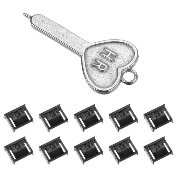 sourcing map 10pcs Port Blocker Locking USB Port/Dust PC Blocker with Coded Key,Black