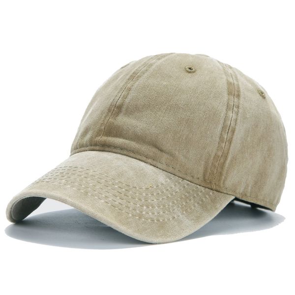 Edoneery Adjustable Washed Twill Low Profile Cotton Baseball Cap Hat(Khaki)