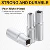 HARFINGTON 2pcs E-Torx Socket 1/2" Drive E24 External Torx Deep Socket CR-V 6 Point Spline Socket External Torque Star Female Bit Socket for Auto Repairs Home Maintenance DIY Hand-making