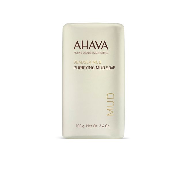 AHAVA Dead Sea Purifying Mud Soap, Soap-Free Bar For Body and Face, Gentle Soap For Men And Women, 3.4 oz - Product Appearance May Vary