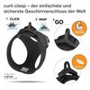 curli Dog Vest Harness with Clasp, Air Mesh, Black, S