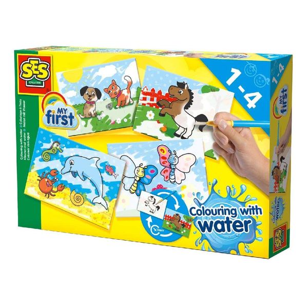 SES 144210 creative 14421 SES My First Malen mit Wasser Bilder-Set zum Ausmalen, 3 Jahre to 4 Jahre, gelb