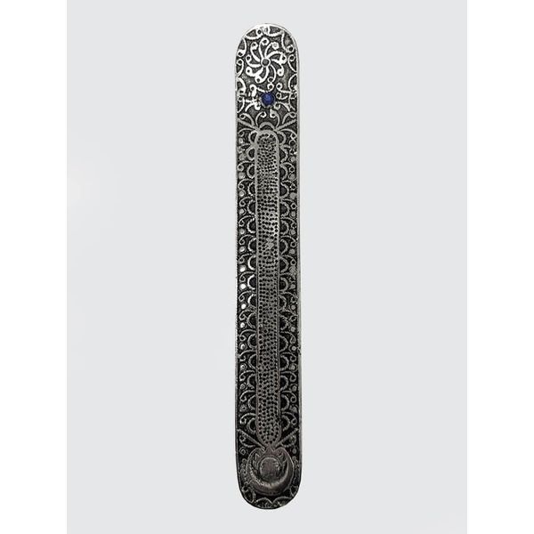Namaste Metal Embossed Incense Holder With Stone - Moon