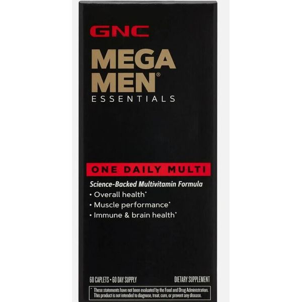 GNC Mega Men Essentials - One Daily Multi Vitamin 60ct.Exp.05/2026