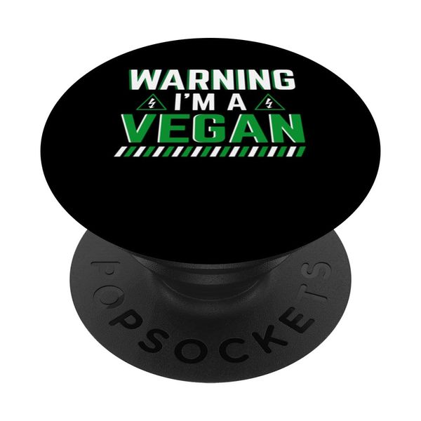 Warning I'm A Vegan - Veganer Vegetarier PopSockets mit austauschbarem PopGrip