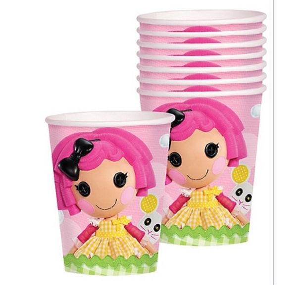 Adorable Lalaloopsy Paper Cups Birthday Party Drinkware (8 Pack), Pink, 9 oz..