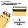 2PC Replacement Foil and Cutters Compatible with BaBylissPRO Barberology Foil Shaver,Compatible with BaByliss Barberology FXFS2G/FXFS2 Shaver,Gold