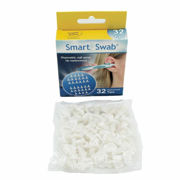 SMART SWAB 32 Spiral Tips Ear Wax Removal Replacement Tips Only