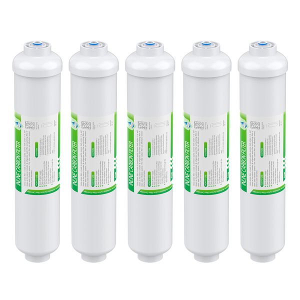 5 Pack Inline Post Carbon Water Filter 1/4" Quick Connector Fridge Ice-maker 