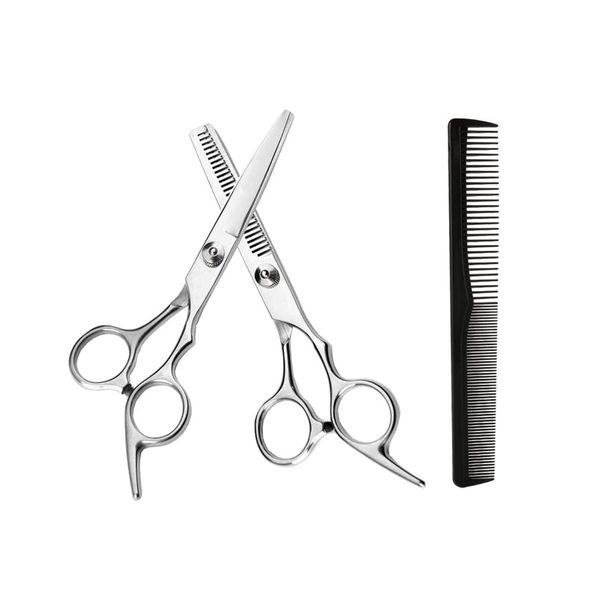 YFFSFDC Haircut Scissors Set, Haircut Scissors, Self Cut, Hair Cutting Scissors, Haircut Scissors, Hairdresser, Barber, Home Use, Set of 3