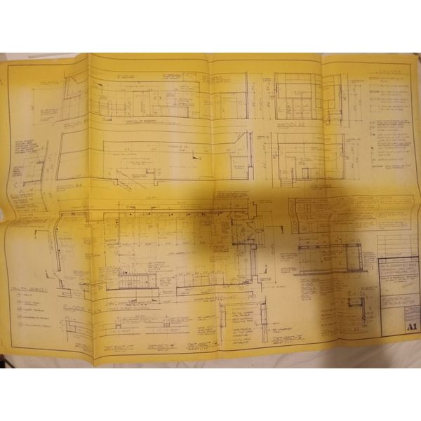 Vintage Blueprints for Amalgated Bank Personal Loan Dept. Union Square NYC 2 Pgs