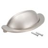 Sourcingmap Cup Drawer Pulls, Kitchen Cabinet Dresser Pull Handles Silvery, 2.71" Hole Centers, 5 Pack