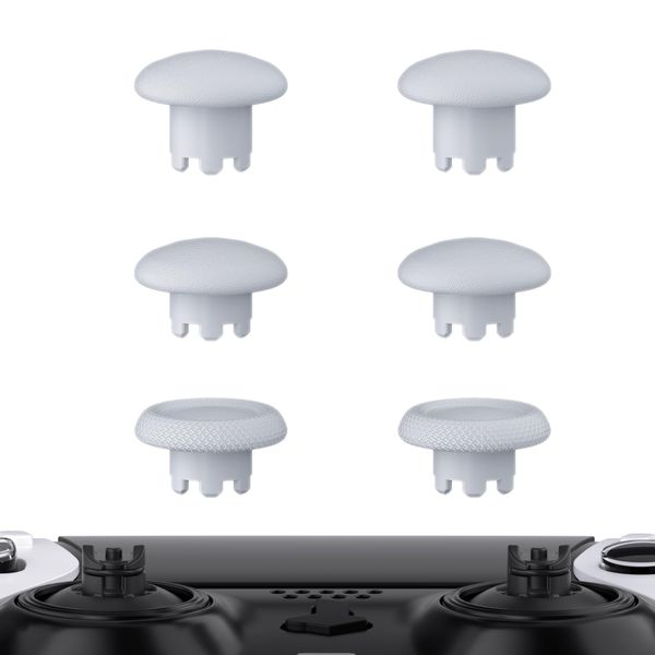 eXtremeRate Solid White Replacement Swappable Thumbsticks for PS5 Edge Controller, Custom Interchangeable Analog Stick Joystick Caps for PS5 Edge Controller - Controller & Thumbstick Base NOT Included
