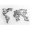 keluly World Map Steel Wall Decoration, Black