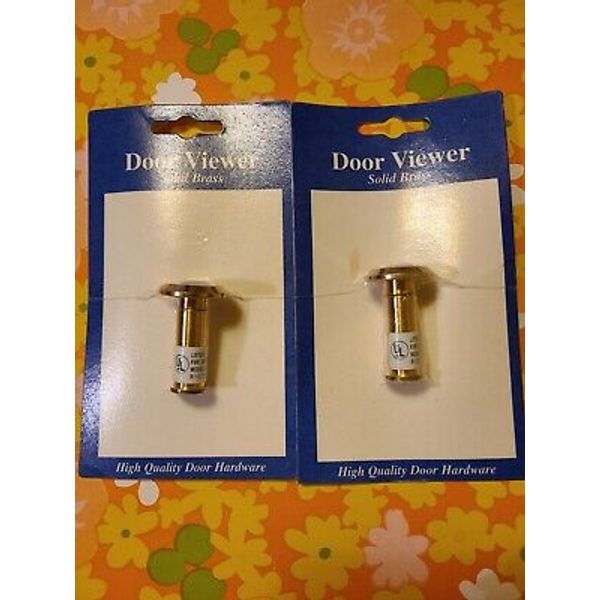 Lot of 2 Solid Brass Door viewers provides one way 120° security door view new