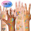 Qpout 12 Sheets Rainbow Temporary Tattoos Butterfly Heart Rainbow Flag Body Art Sticker 130+ Glitter Styles Pride Tattoos for Girls Boys Birthday Party Pride Equality Parades and Celebrations