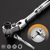 Ratchet Handle Socket Wrench 1/4" Drive 72 Tooth Flexi Head Stubby 115mm Rounded