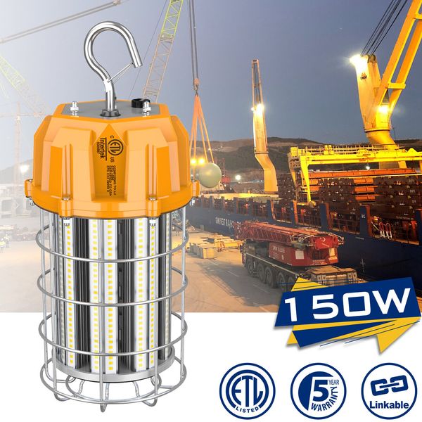 150W LED Temporary Work Light Fixture High Bay Construction Work Light Portable