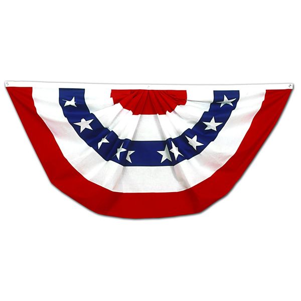 Annin Flagmakers Pleated Full Fan Flag Bunting Decorations, Large, 3 x 6 Feet (Model 483200)