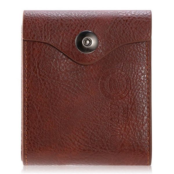 Men’s Wallet PU Leather Bifold Purse Slim RFID Blocking Card Holder Cases w/ 2 ID Window Coin Pocket - Brown