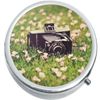 Old Camera Flowers Medicine Vitamin Pill Box