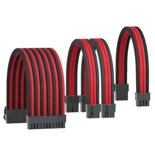 ASTRAL COOLER PSU Cable Extension,18AWG Power Supply Cable Extension with Cable Combs,24Pin ATX/8Pin EPS/2x8Pin PCI-E,Black Connector(Black/Red)