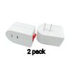 2 Pc 1 Port Wall Outlet 2 Prong AC Power Adapter Plug With On/off Switch 